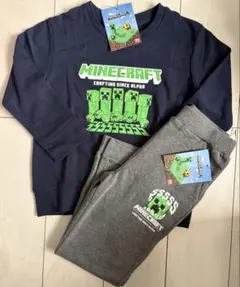 新品　130cm マイクラ　裏毛トレーナー ロングパンツ セット