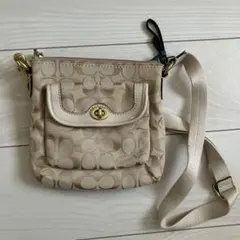 Coach ショルダーバッグ ベージュ ロゴ