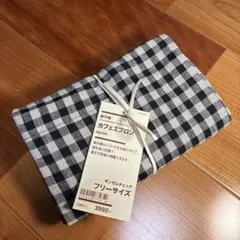 ◼️無印良品＊麻平織 カフェエプロン ギンガムチェックのサムネイル