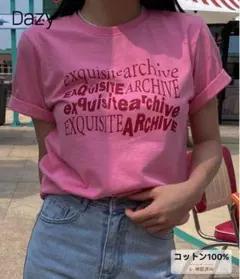 Dazy レディースレター プリント半袖 Tシャツ 夏用