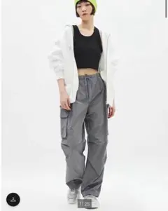 GU パラシュートカーゴパンツ　ブラック　L