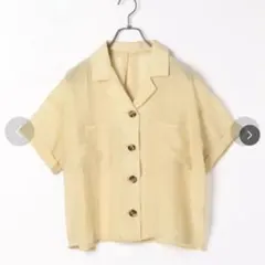 Heather 半袖シアーシャツ イエロー