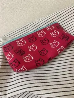 くちばしさくぞう　猫フェイス柄 ポーチ