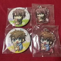 薄桜鬼　缶バッジ＆ミニアクスタセット　沖田&藤堂