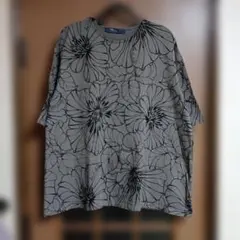 DSCLUB花柄グレー半袖チュニック