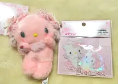 チャーミーキティ　ハニーキュート　マスコットホルダー　ステッカーセット　２点
