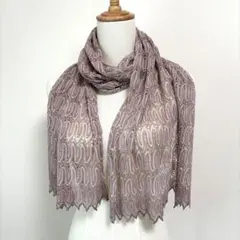 薄紫色 波模様 ショール・ストール