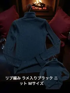 リブニット長袖黒