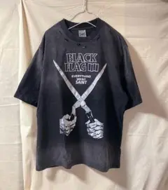 BLACK FLAG Tシャツ ヴィンテージ加工 ブラックフラッグ バンドT