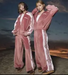 adidas W ADIBREAK VELOUR TT ピンク M L