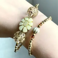 まとめ売り⭐︎ゴールド系　ビーズブレスレット　ハンドメイド　ヴィンテージ風