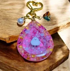 シマエナガ　シャカシャカキーホルダー　レジン