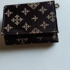 Dailyrusset三つ折り財布 ダークブラウン 金色模様