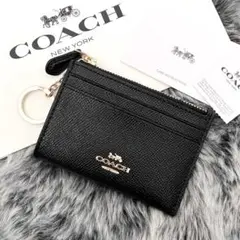 新品☆COACH コインケース　ブラック レザー コインケース