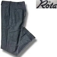 J5042 美品 ロータ ツイードノープリーツスラックス グレー 42 Rota