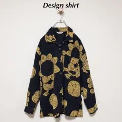 古着・大人気柄シャツ・フロント＆バック総柄デザイン・1523