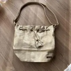 Boy Jeloud フリンジ付きベージュショルダーバッグ