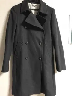 自由区 トレンチコート コート グレー 黒 ウール カシミヤ