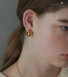 【試着のみ】CENE ゴールド ラウンドクリップイヤリング