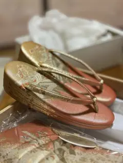 【一度使用済】高級 礼装用 佐賀錦 草履バッグセット 撥水加工