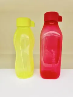 タッパーウェア スクエア エコボトル 500mL（4個）調味料等食品保存に