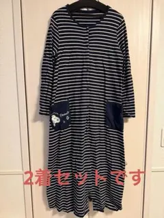 ベルメゾン　スヌーピー・鳥柄　妊婦パジャマ 2着セット