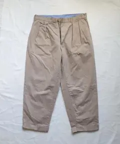 BEAMS+ コトンツイル ワイド チノパンツ カーキ サイズXL