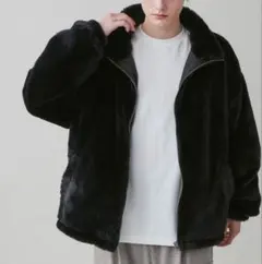 LUCY ブラック フリース ジップアップジャケット L