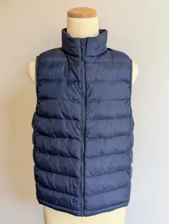 【極美品/着用1回】ユニクロ キッズ 中綿ベスト ネイビー 160cm