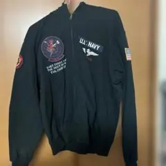 に*ま様 AVIREX ブラック フルジッパーパーカー Lサイズ