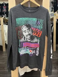 2PAC POETIC JUSTICE ロンT 長袖 Tシャツ M グレー