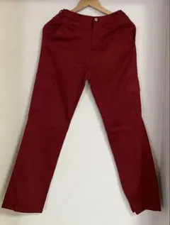 【美品】赤 カーゴパンツ サイドポケット付き