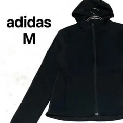 【人気】adidas ジップアップパーカー ブラック M ライトアウター