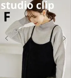 studio clip 7ゲージカノコロールネックニット ライトグレー　F 長袖