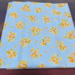 水色の花柄綿生地③