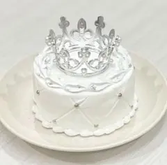 みいし様専用 クレイケーキ ティアラケーキ 水色 フェイクケーキ 2段