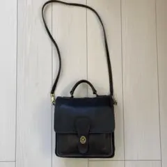 ハ*ミ様 オールドコーチ　USA製　黒色　レザー　ウィリス