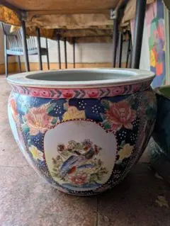 陶器製 水鉢 睡蓮鉢 鉢カバー 観葉植物