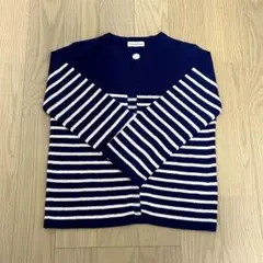 【新品未使用】FABIANE ROUX／カーディガン／ボーダー／ネイビーのサムネイル