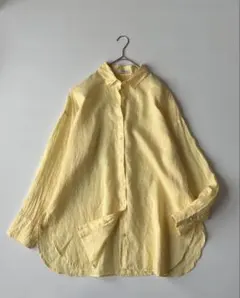 フランクアンドアイリーン⁑ストライプ スキッパーシャツ　XS イエロー フランク&アイリーン EILEEN スキッパーシャツ XS ストライプ 黄 綿