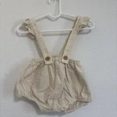【cottoli】ベージュ コーデュロイ フリルロンパース70〜80センチ