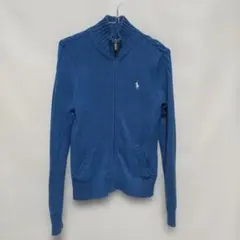 ポロ・ラルフ・ローレンスポーツ 青 ニットジップアップカーディガン