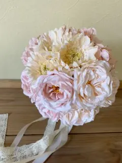 ウェディングブーケ ブートニア　和装ブーケ  前撮り用ブーケ クラッチブーケ