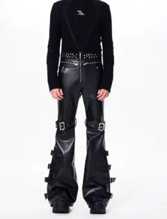 STARTEXCEEDENDレザーバックル フレア レザーパンツ ゴシック - メルカリ