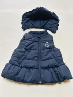 BeBe フリル付きダウンベスト 90