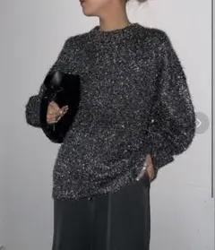 メタリックミックスニットトップス AIC.