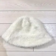ファー バケハ バケットハット 白 ホワイト