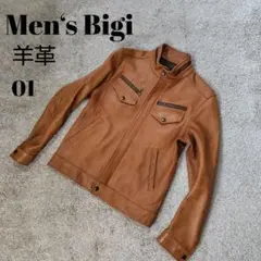 未使用級【MEN'S BIGI】L/羊革 ラム レザー/ライダース ジャケット Yahoo!オークション - 希少XL/極美品 メンズビギ ラムレザー