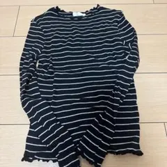 earthストライプ長袖トップス