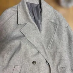ダブルブレスト チェスターコート グレー ロング丈